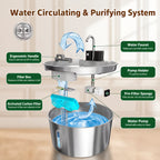 Wireless Automatic Pet Water Fountain – Stainless Steel, 4-Stage Filtration