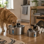 Wireless Automatic Pet Water Fountain – Stainless Steel, 4-Stage Filtration