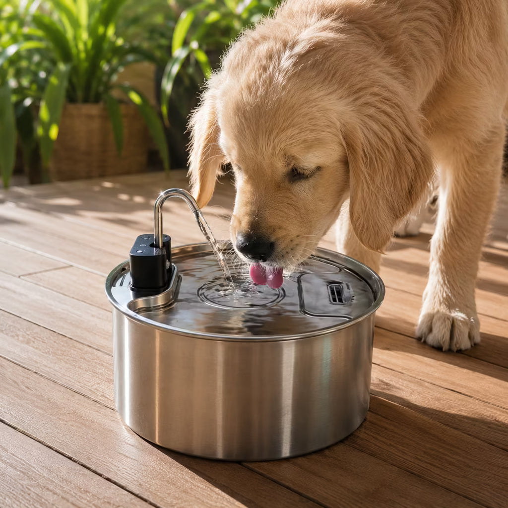 Wireless Automatic Pet Water Fountain – Stainless Steel, 4-Stage Filtration