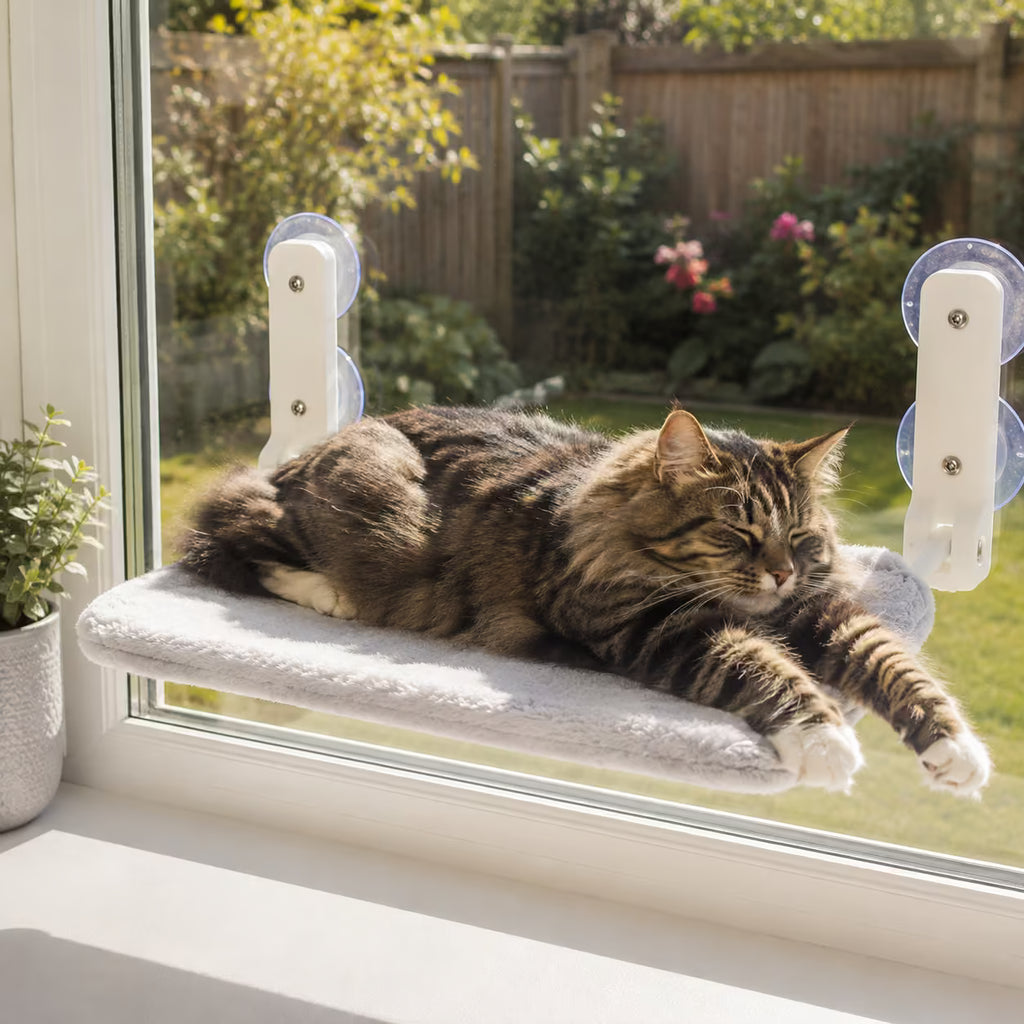 Cat Window Hammock Perch – No-Drill Suction, Holds Up to 15kg