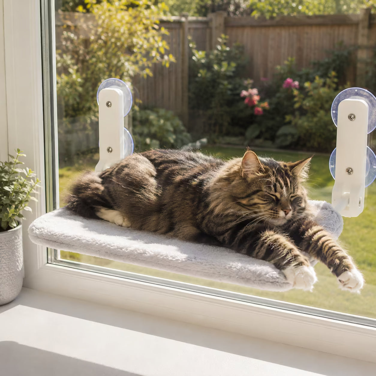 Cat Window Hammock Perch – No-Drill Suction, Holds Up to 15kg