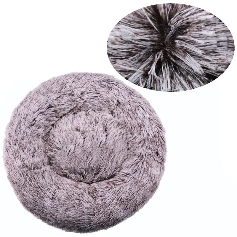Round Plush Pet Bed – Super Soft for Dogs & Cats
