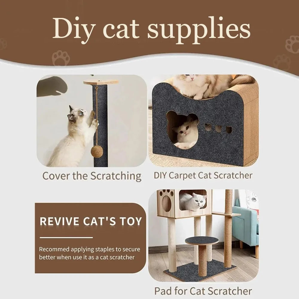 Alfombra Rascadora Autoadhesiva para Gatos – Protector de Muebles Recortable