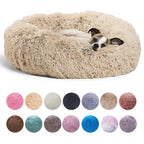 Round Plush Pet Bed – Super Soft for Dogs & Cats