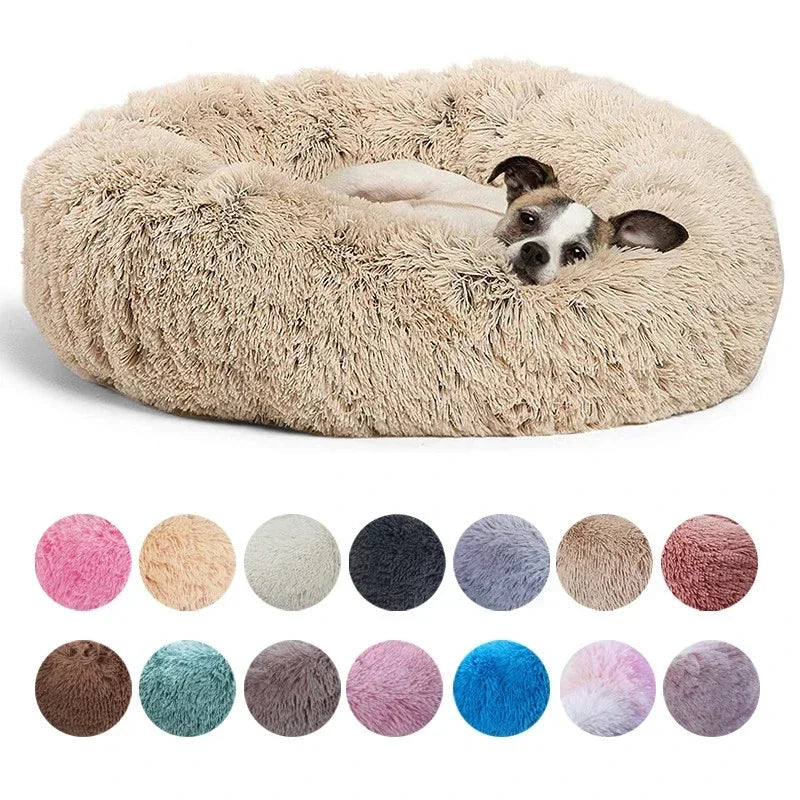 Round Plush Pet Bed – Super Soft for Dogs & Cats