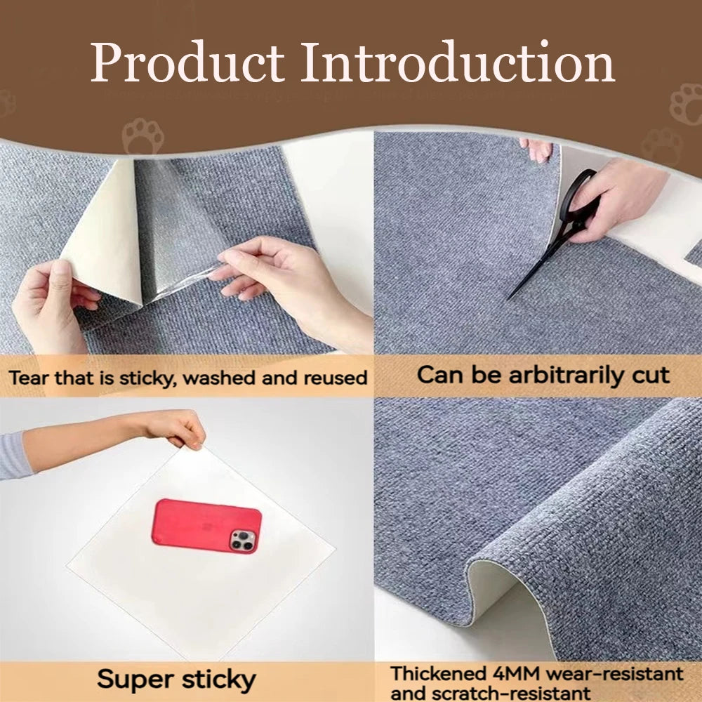 Alfombra Rascadora Autoadhesiva para Gatos – Protector de Muebles Recortable