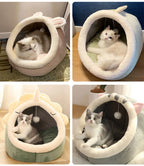 Cat Cave Bed – Deep Sleep, Foldable with Removable Cushion
