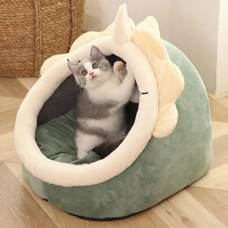 Cat Cave Bed – Deep Sleep, Foldable with Removable Cushion