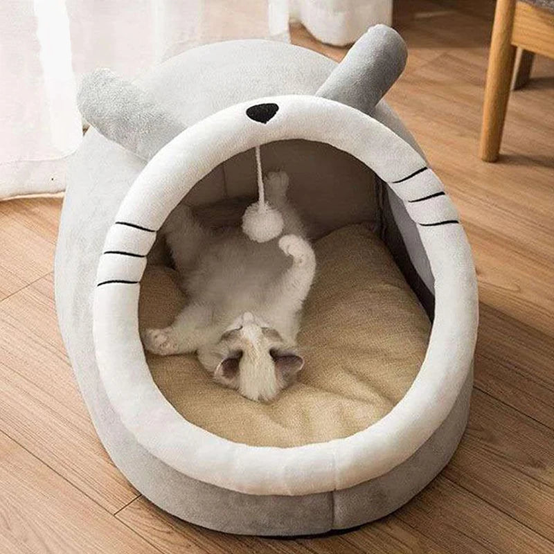 Cat Cave Bed – Deep Sleep, Foldable with Removable Cushion