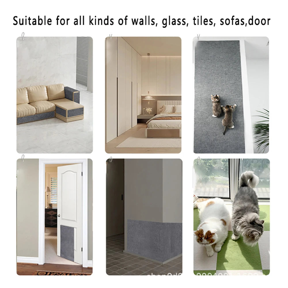 Alfombra Rascadora Autoadhesiva para Gatos – Protector de Muebles Recortable