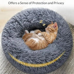 Round Plush Pet Bed – Super Soft for Dogs & Cats